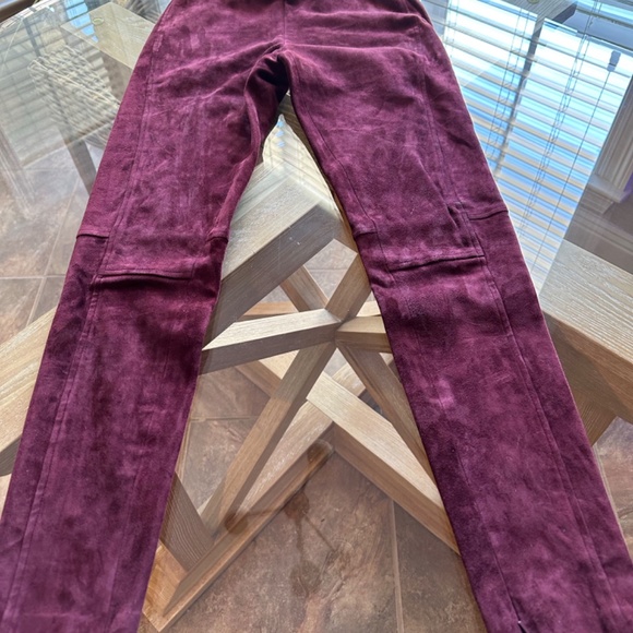 RALPH LAUREN LAMBSKIN SUEDE LEGGINGS - Picture 3 of 5